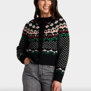 Target Black and Green Patterned Cardigan